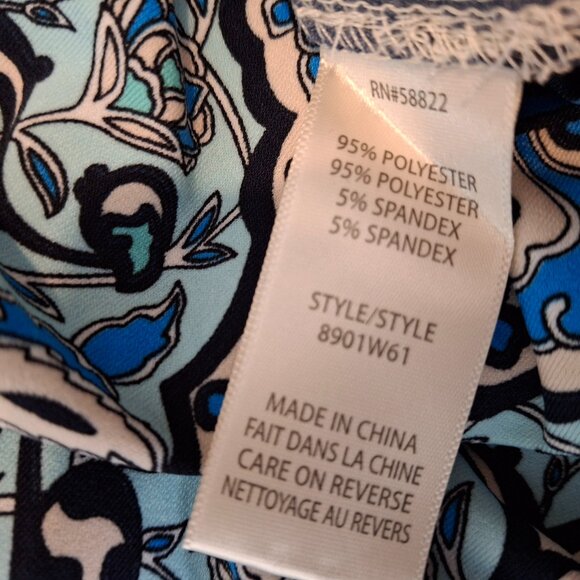 Y2k Max Studio Racing Blue Side Stripe Blue Floral Handkerchief Maxi Dress M - Picture 11 of 12